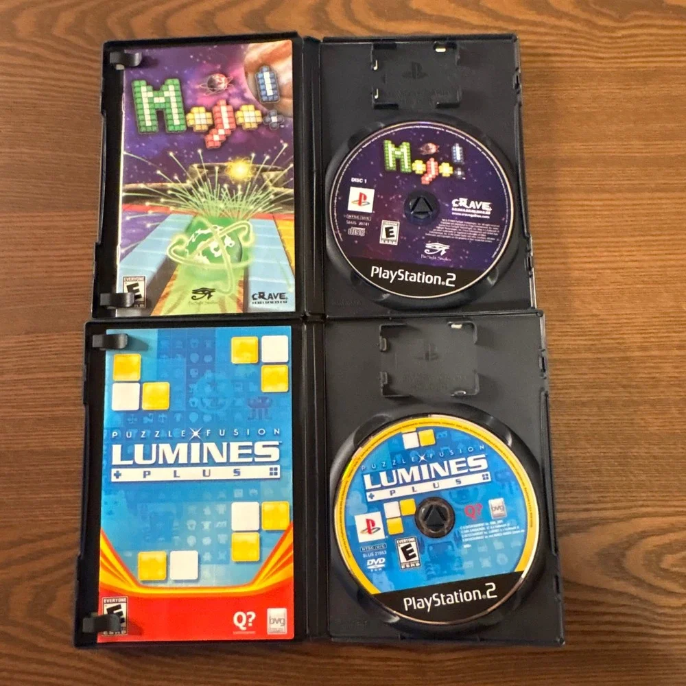 Sony PlayStation 2 Video Game Bundle 5 Games Good Powerpuff Girls Disney Lumines